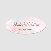 ピンクかわいらしグリッターグラマガーリーラス 名札 (正面)