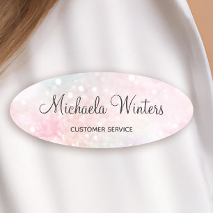 ピンクかわいらしグリッターグラマガーリーラス 名札