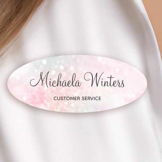 ピンクかわいらしグリッターグラマガーリーラス 名札