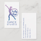 ピンクかわいらしグリッターグラムダンススタジオモダン 名刺 (正面/裏面)