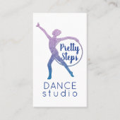 ピンクかわいらしグリッターグラムダンススタジオモダン 名刺 (正面)