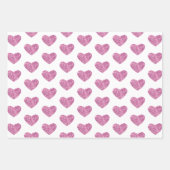 ピンクかわいらしグリッターグラムハート誕生日 ラッピングペーパーシート (正面3)