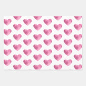 ピンクかわいらしグリッターグラムハート誕生日 ラッピングペーパーシート (正面2)