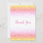 ピンクかわいらしグリッターシンプルモダンサンキューカード サンキューカード (正面)