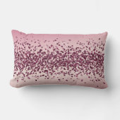 ピンクかわいらしグリッターハートグラデーション ランバークッション (正面)