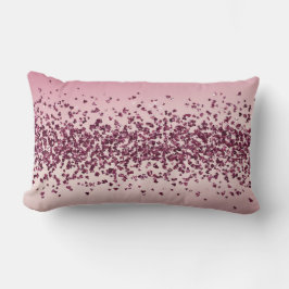 ピンクかわいらしグリッターハートグラデーション ランバークッション