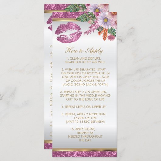 ピンクかわいらしグリッターリップインストラクション2 (正面/裏面)