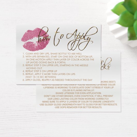 ピンクかわいらしグリッターリップ2 – 適用方法 (デスク)