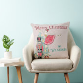 ピンクかわいらしグリッター&ティール(緑がかった色)くるみ割りクリスマスクリスマス クッション (椅子)