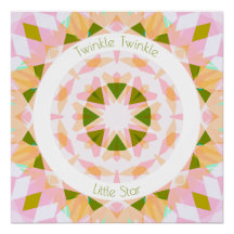 ピンクかわいらしグリーントゥインクルリトルスターベビー子供部屋