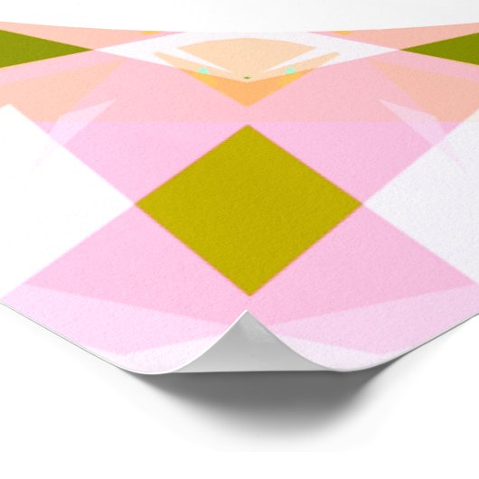 ピンクかわいらしグリーンパーアスペルアスペラアドアストラやる気を起こさせる ポスター (角)