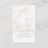 ピンクかわいらしグレイ大理石イヤリングディスプレイカード 名刺 (裏面)