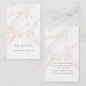 ピンクかわいらしグレイ大理石イヤリングディスプレイカード 名刺 (正面/裏面)