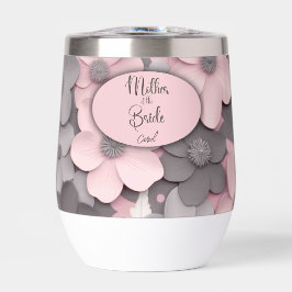 ピンクかわいらしグレイ3Dポピー花嫁の母