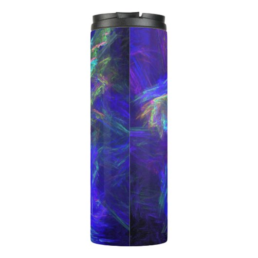 ピンクかわいらしグ鮮やかリーンブルーの抽象芸術渦巻き旋回 タンブラー (裏面)