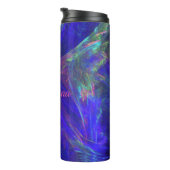 ピンクかわいらしグ鮮やかリーンブルーの抽象芸術渦巻き旋回 タンブラー (回転右)