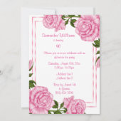 ピンクかわいらしコーナーブークェット90th誕生日 招待状 (裏面)