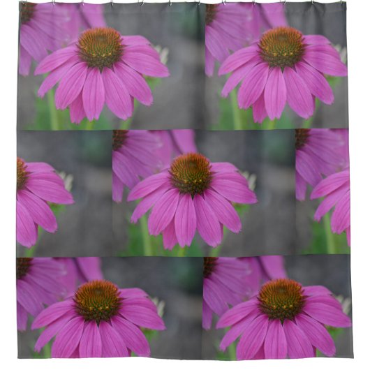 ピンクかわいらしコーン花 シャワーカーテン (正面)