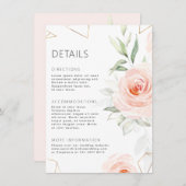 ピンクかわいらしシェード赤面ジオメト結婚リックの詳細 エンクロージャーカード (正面/裏面)