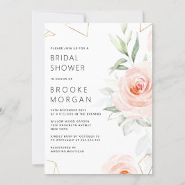 ピンクかわいらしシェード赤面幾何学的ブライダルシャワー 招待状