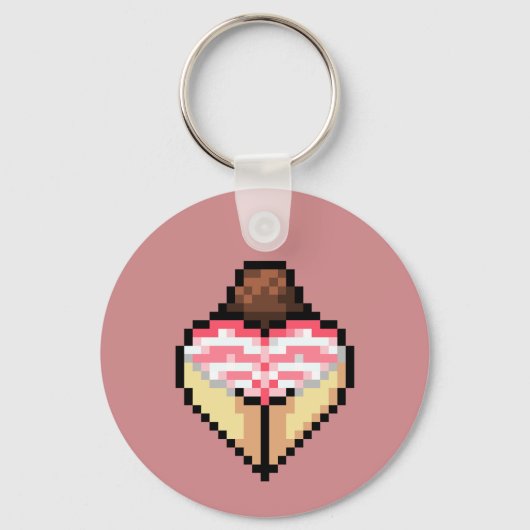 ピンクかわいらしシマパンキーチェーン キーホルダー (正面)