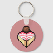 ピンクかわいらしシマパンキーチェーン キーホルダー (裏面)