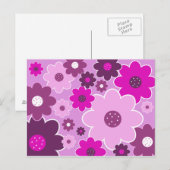 ピンクかわいらしシャビーなシックなフローラ壁紙パターン ポストカード (正面/裏面)