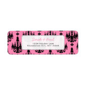 ピンクかわいらしシャンデリア差出人住所ラベル ラベル (正面)