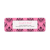 ピンクかわいらしシャンデリア差出人住所ラベル ラベル (正面)
