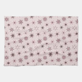 ピンクかわいらしジオスターズ – パターン。 キッチンタオル (横)