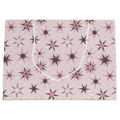 ピンクかわいらしジオスターズ – パターン。 ラージペーパーバッグ (正面)