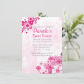 ピンクかわいらしスイート16バースデーパーティ招待状 招待状 (スタンド正面)