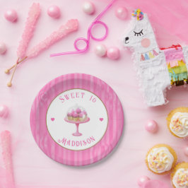 ピンクかわいらしスウィート16番目の誕生日紙プレート ペーパープレート