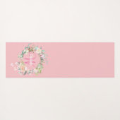 ピンクかわいらしスエレガントクリプトモノグラムバラフローラ ヨガマット (裏面(横))