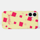 ピンクかわいらしスクエア紙吹雪名前を追加ガールズ Case-Mate iPhoneケース (裏面 (横))