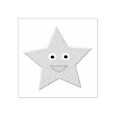 ピンクかわいらしスターウッドアートスタンプ ラバースタンプ (インプリント)
