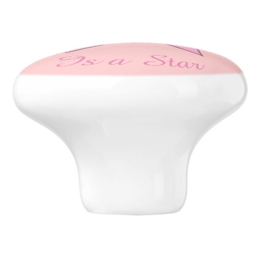 ピンクかわいらしスターカスタムセラミックノブ セラミックノブ (側面)