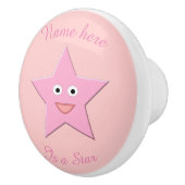 ピンクかわいらしスターカスタムセラミックノブ セラミックノブ (右)