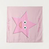 ピンクかわいらしスターカスタムタペストリー タペストリー (正面(横))