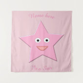 ピンクかわいらしスターカスタムタペストリー タペストリー (正面)