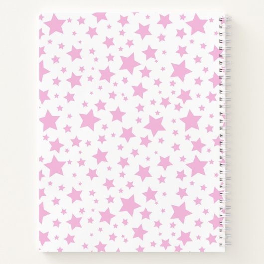 ピンクかわいらしスターデザイン ノートブック (裏面)