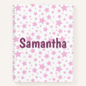 ピンクかわいらしスターデザイン ノートブック (正面)