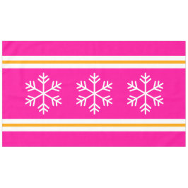 ピンクかわいらしストライプ色のホワイトトリプルホワイト雪 テーブルクロス