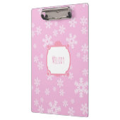 ピンクかわいらしスノーフレークパラダイス クリップボード (左)
