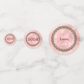 ピンクかわいらしスパークリハッピーハッピー101誕生日 コンフェッティ (正面)