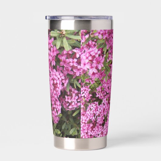 ピンクかわいらしダフネフローラ 保温保冷タンブラー (右面)