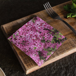 ピンクかわいらしダフネフローラ 縁ありランチョンナプキン