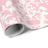 ピンクかわいらしダマスギフトカラフルラッピング紙 ラッピングペーパー (ロールコーナー)