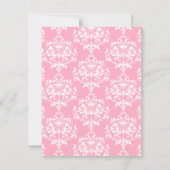 ピンクかわいらしダマスク&チューリップブライダルシャワー 招待状 (裏面)