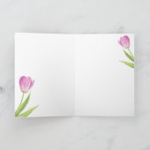 ピンクかわいらしチューリップイースター春エレガントフローラ シーズンカード (内部)